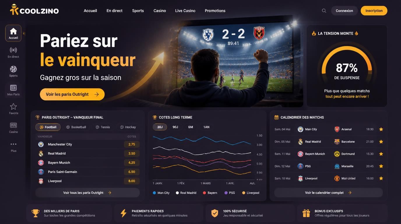 Interface de paris long terme avec Outright Markets